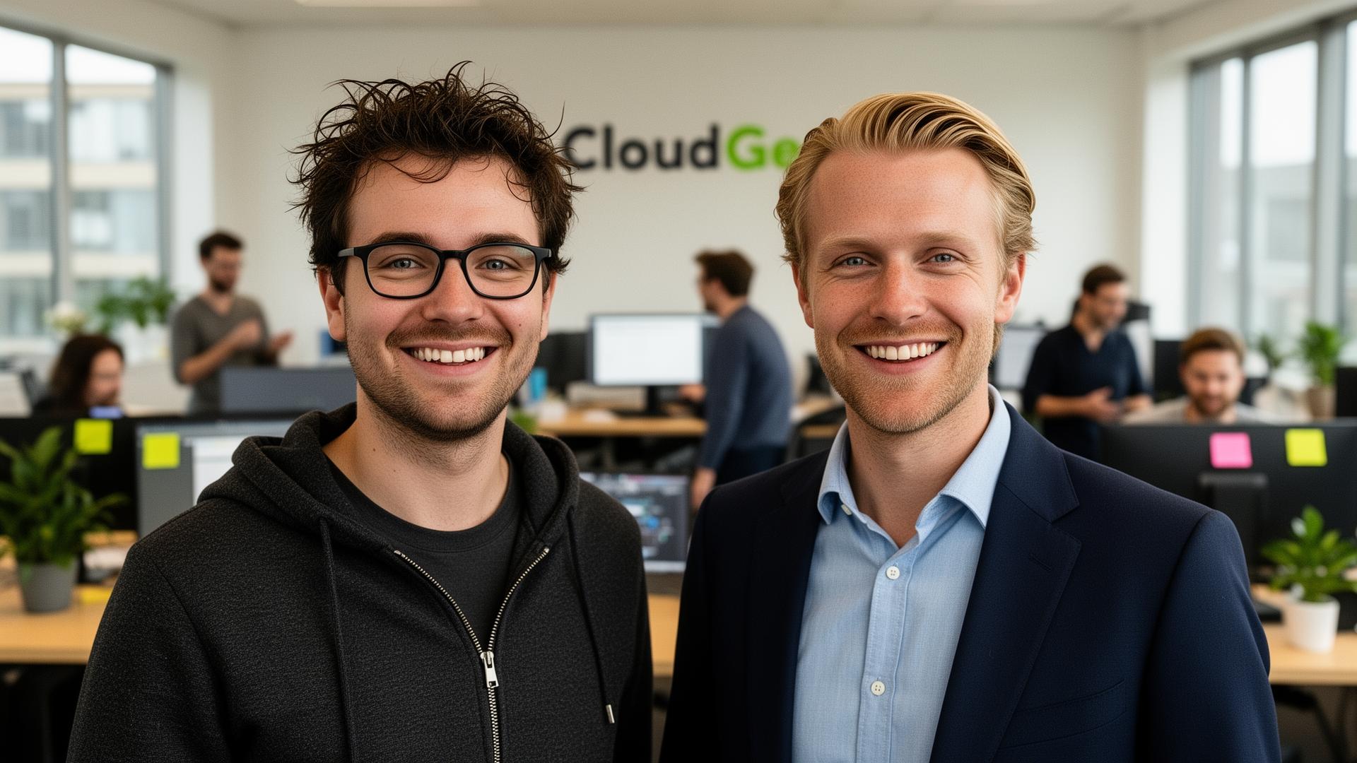 Quint Spierenburg en Rob Janssens, oprichters van Cloudgeek